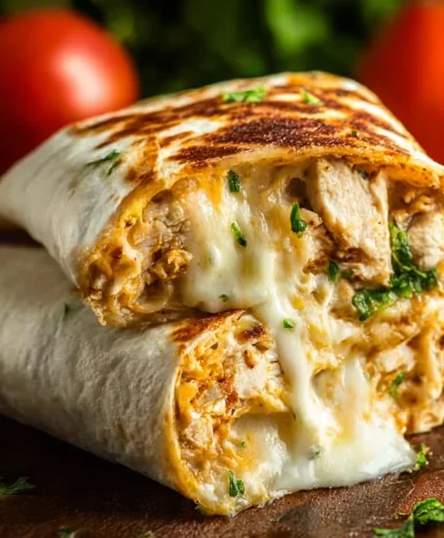 Cheesy Garlic Chicken Wraps