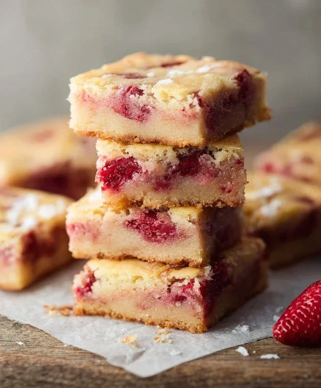 Strawberry Lemon Blondies
