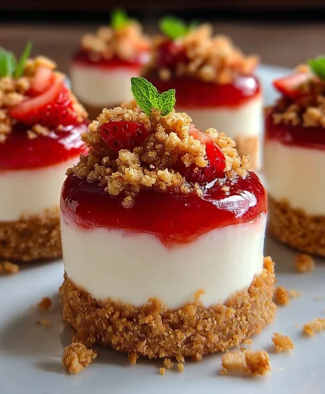 Mini Strawberry Crunch Stuffed Cheesecake