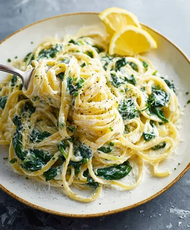 Lemon ricotta pasta & spinach