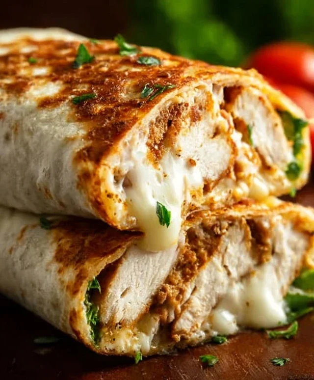 Cheesy Garlic Chicken Wraps