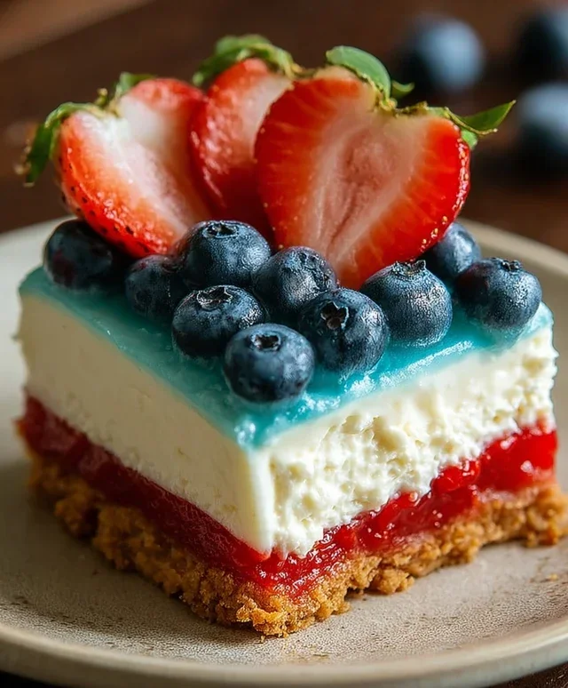 No Bake Patriotic Cheesecake
