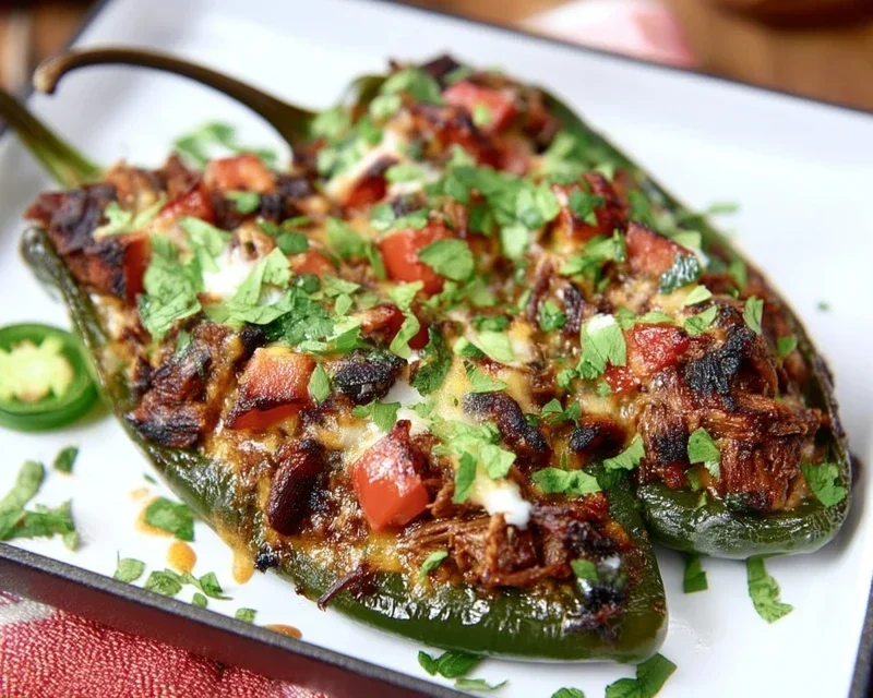 Brisket Stuffed Poblano Peppers