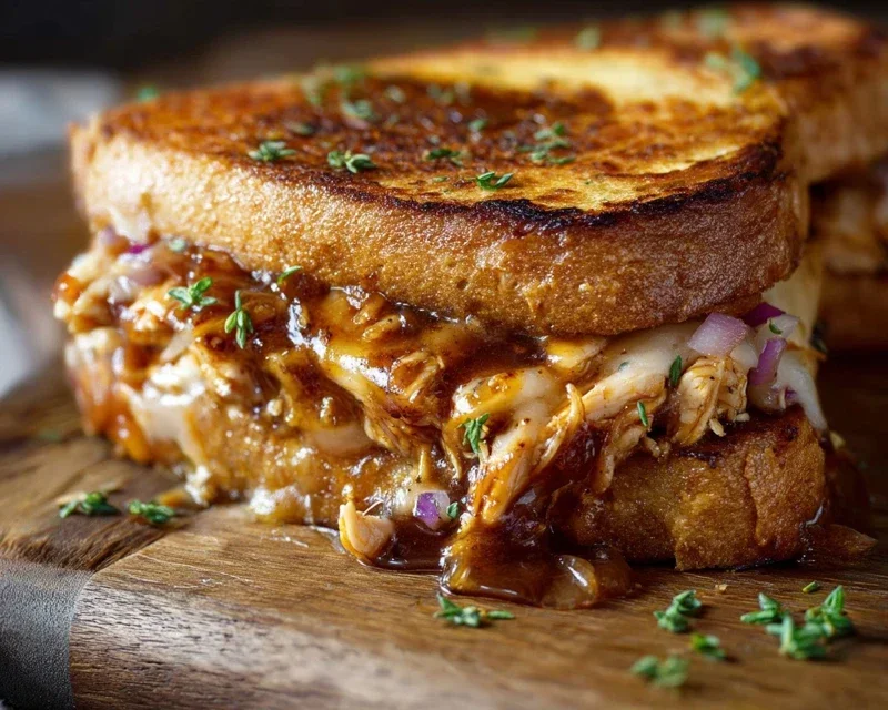 BBQ Chicken Grilled Cheese Sandwich