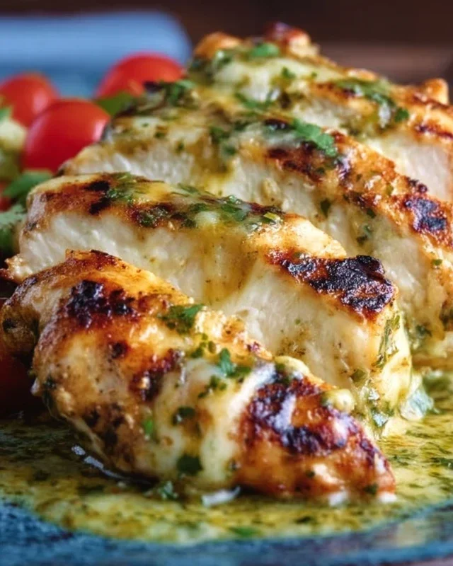 Grilled Salsa Verde Pepper Jack Chicken