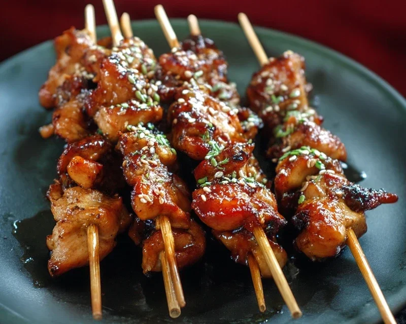 Sticky Bourbon Extract Extract Chicken Skewers