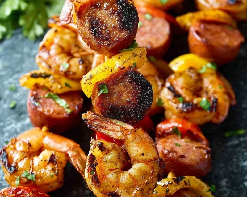Sausage and Shrimp Kabobs