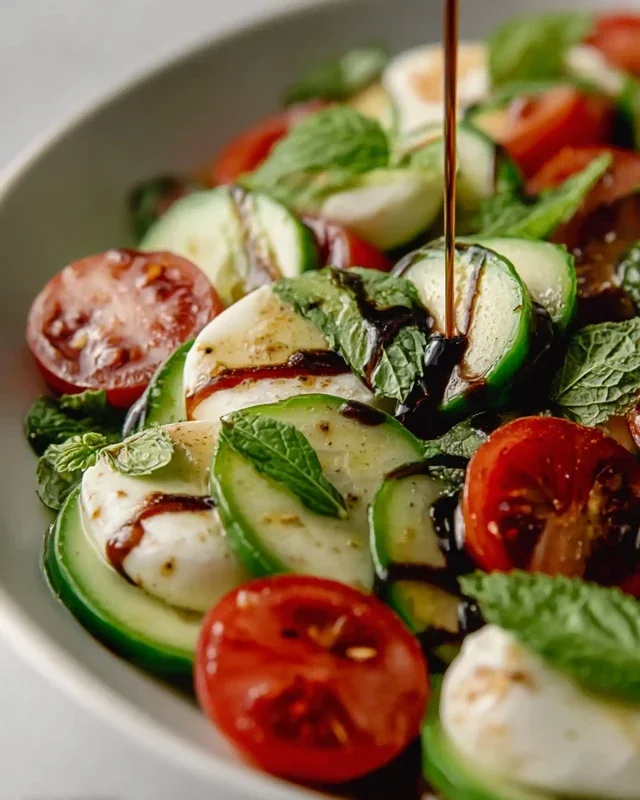 Fresh Cucumber Caprese Salad