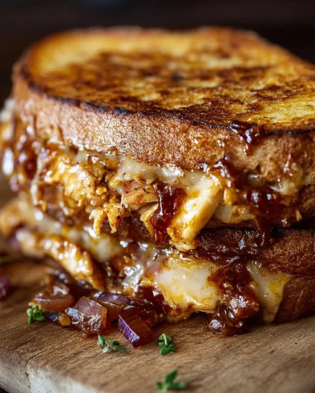 BBQ Chicken Grilled Cheese Sandwich