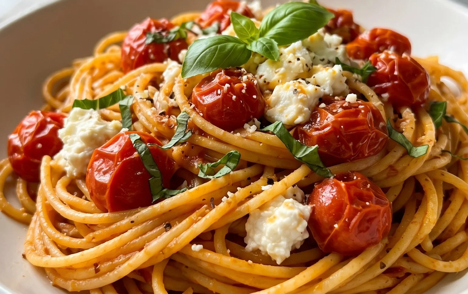 Roasted Tomato and Garlic Ricotta Pasta