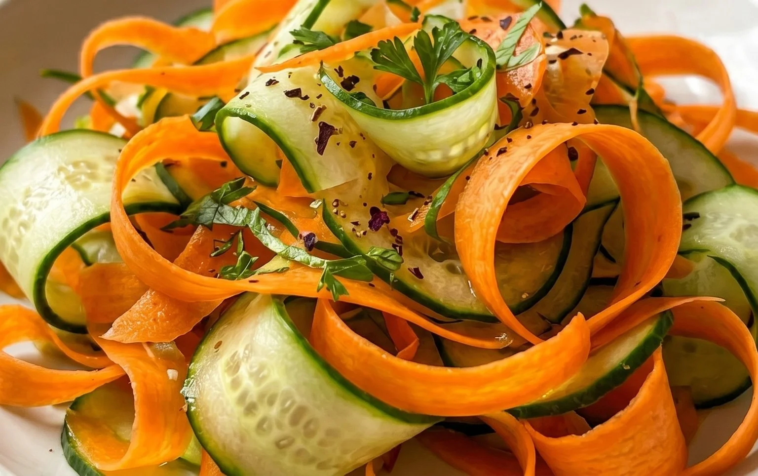 Carrot and Cucumber Ribbon Salad