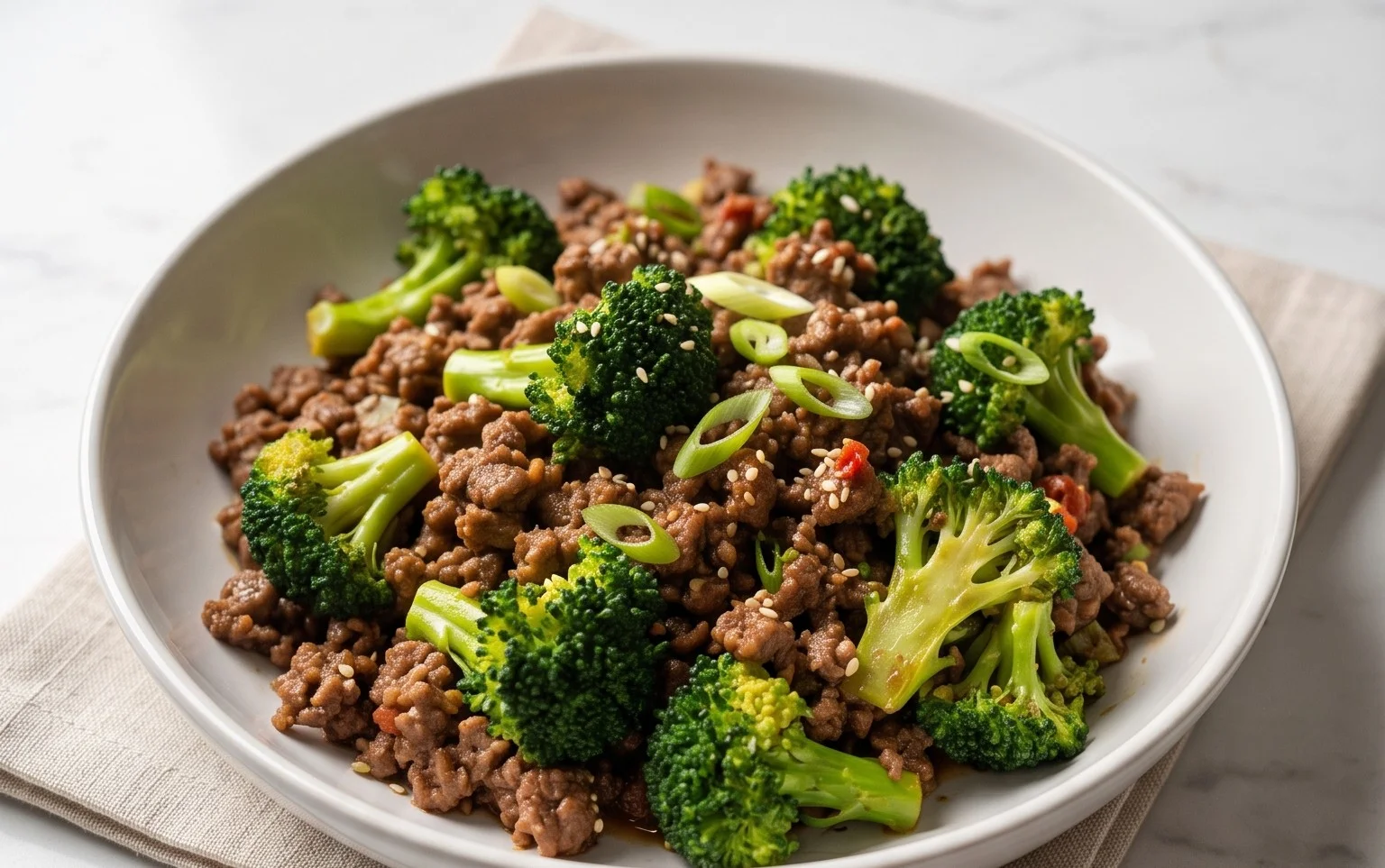 Ground Beef and Broccoli