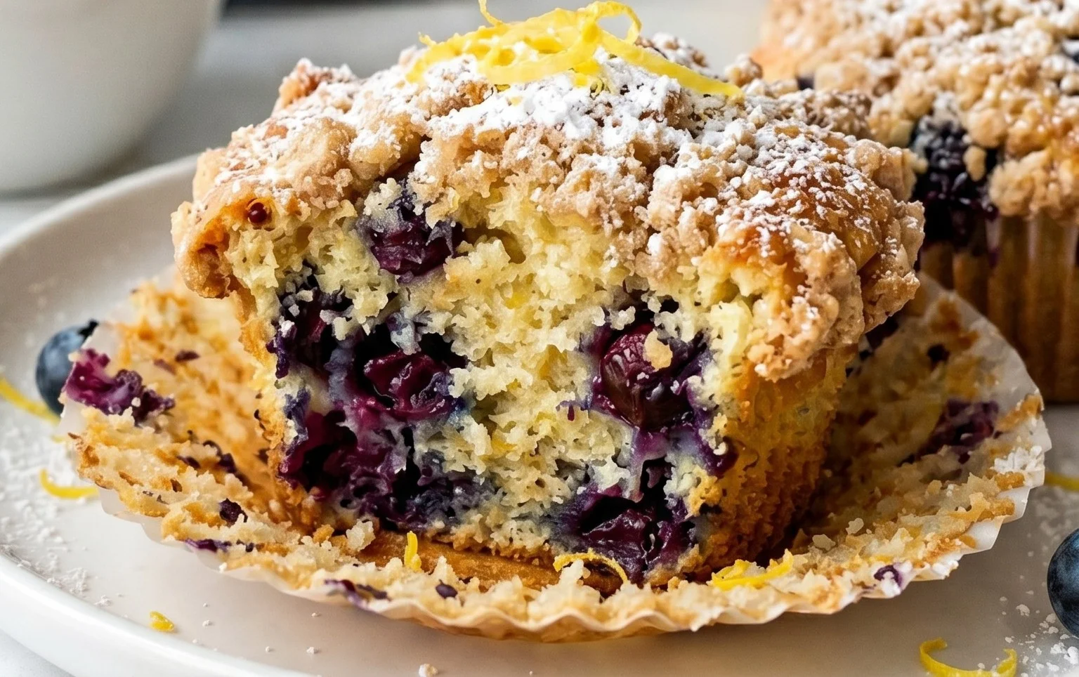 Lemon Blueberry Streusel Muffins