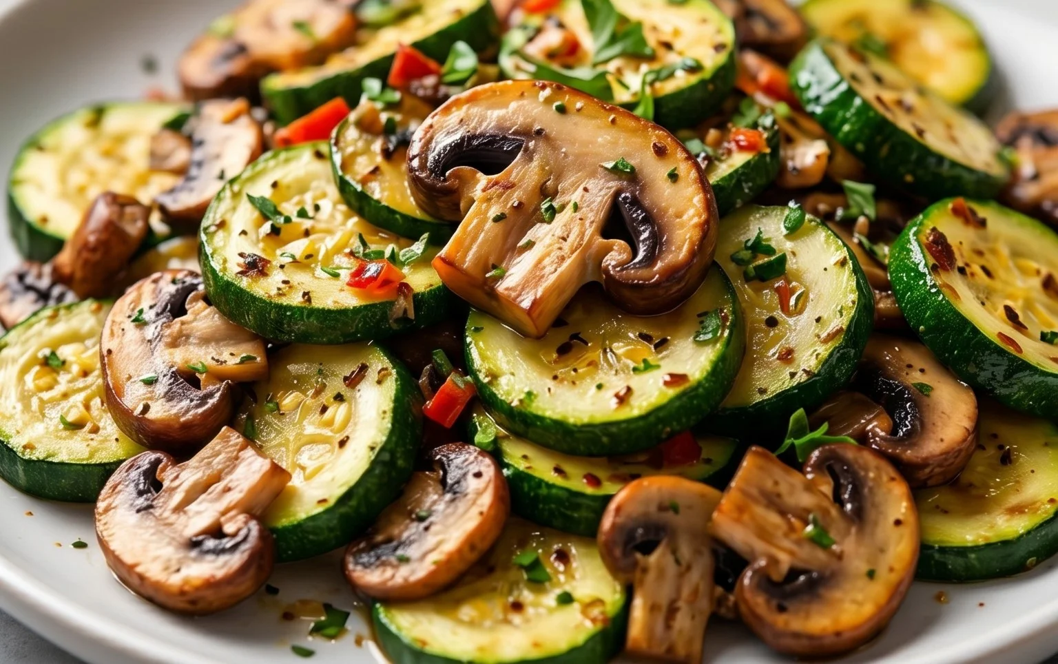 Skillet Zucchini and Mushrooms