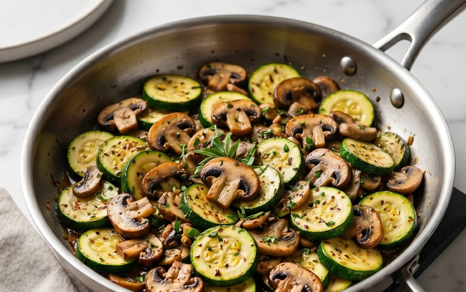 Skillet Zucchini and Mushrooms
