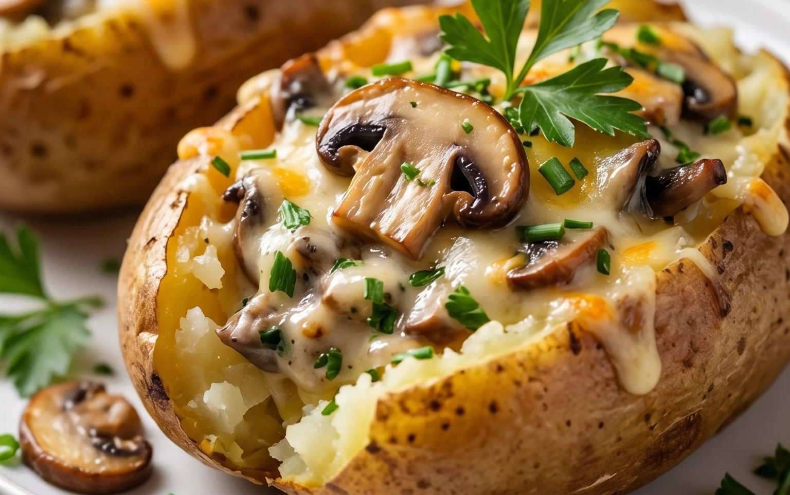 The Ultimate Stuffed Baked Potatoes with Mushrooms