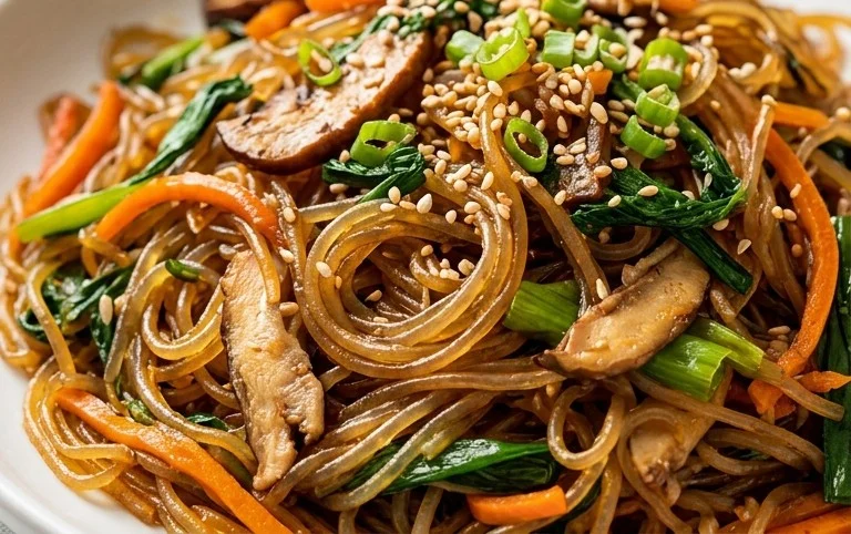 Japchae (Korean Glass Noodle Stir Fry)
