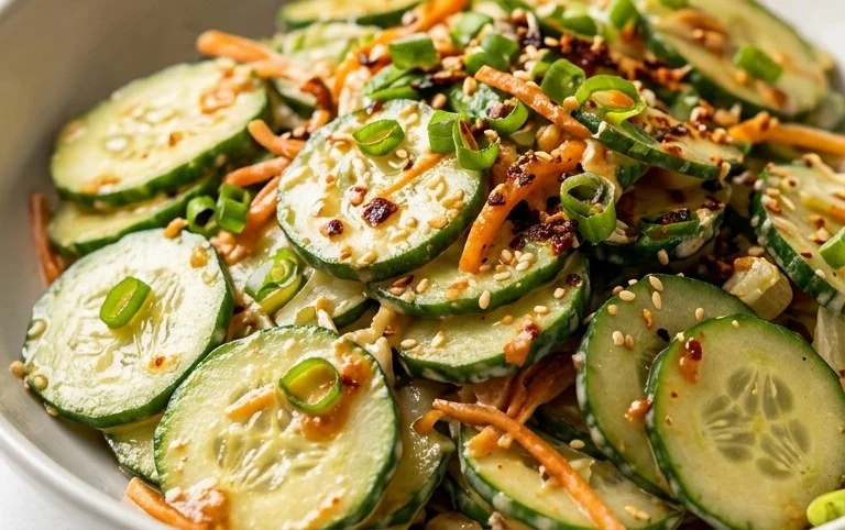 Creamy Asian Cucumber Salad Bowl