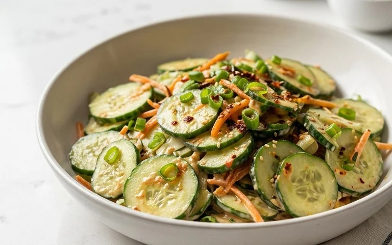 Creamy Asian Cucumber Salad Bowl