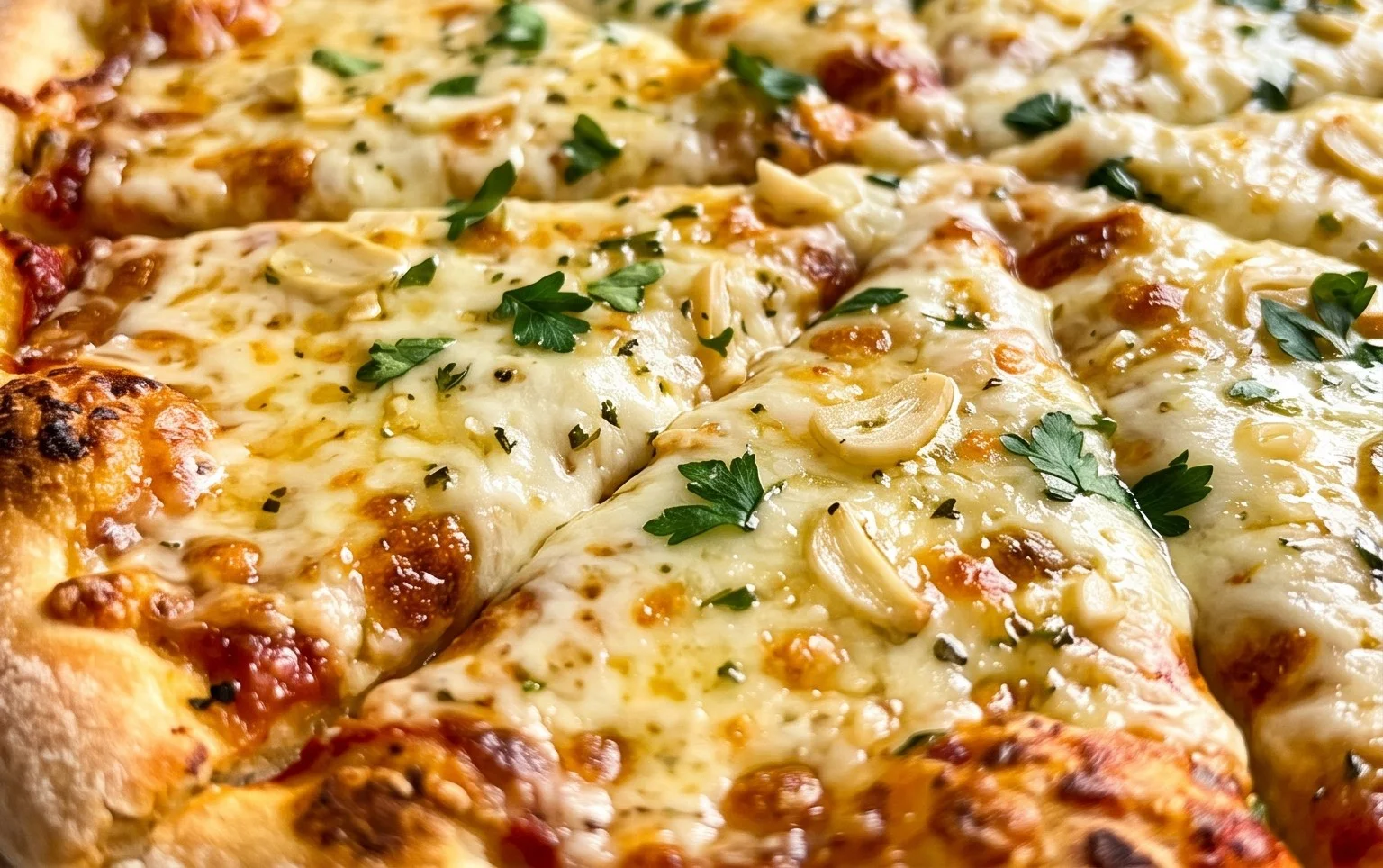 buttery garlic pizza