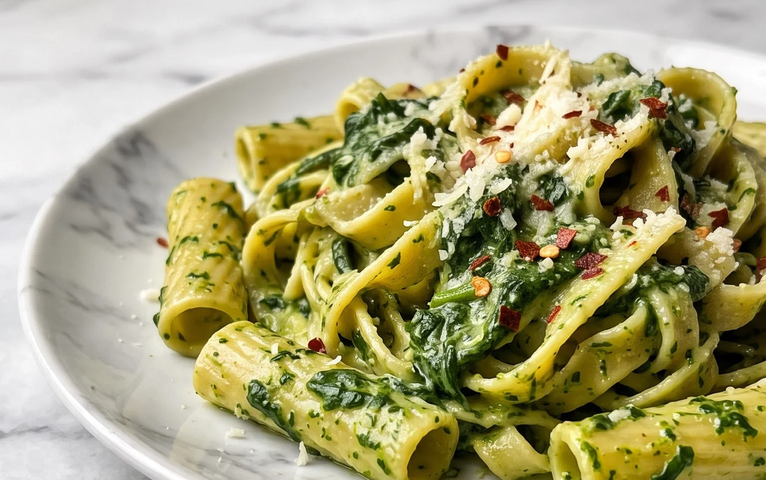 Pasta with Spinach Sauce