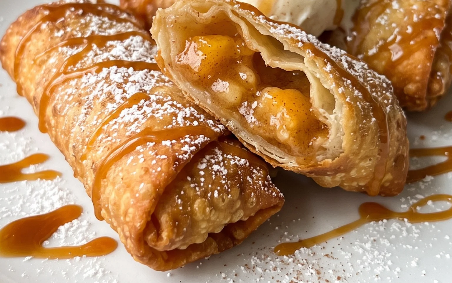 Peach Cobbler Egg Rolls