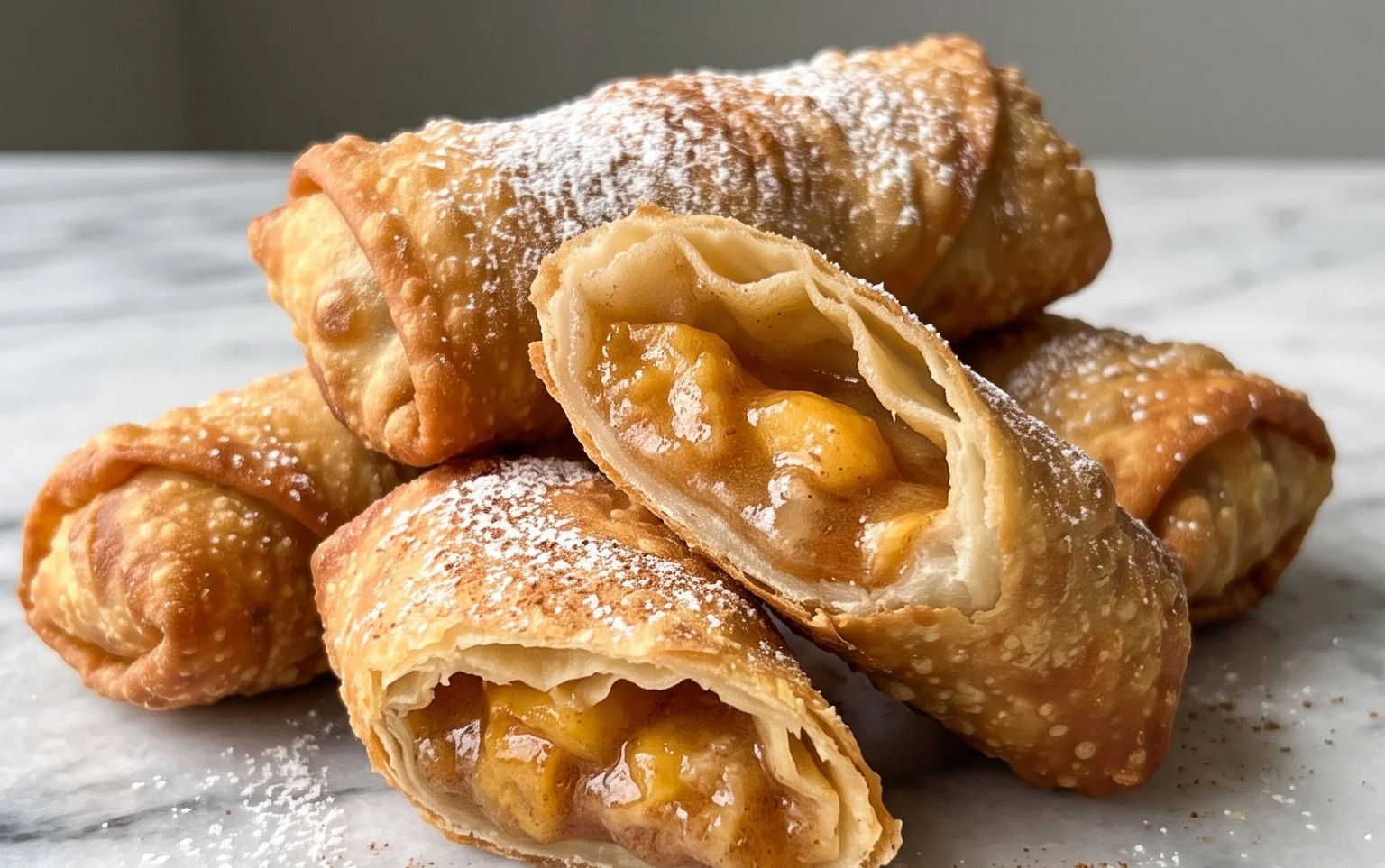 Peach Cobbler Egg Rolls