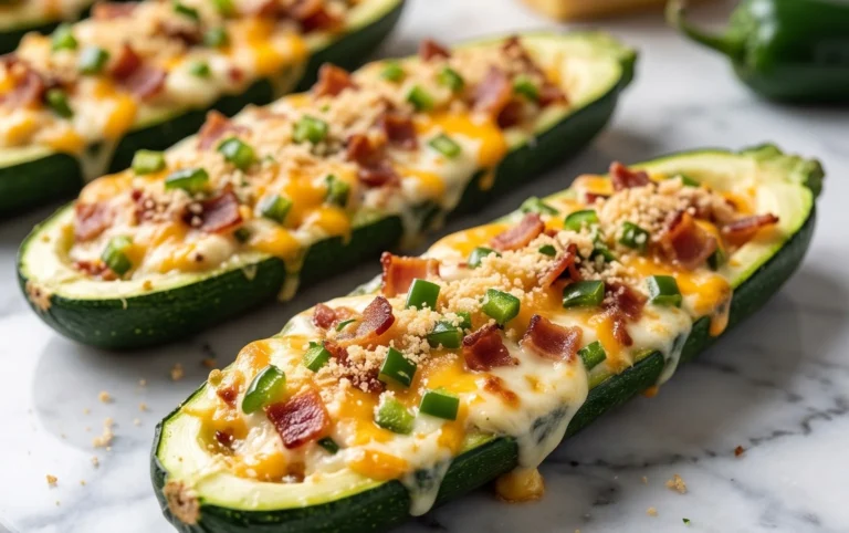 Jalapeno Popper Zucchini Boats