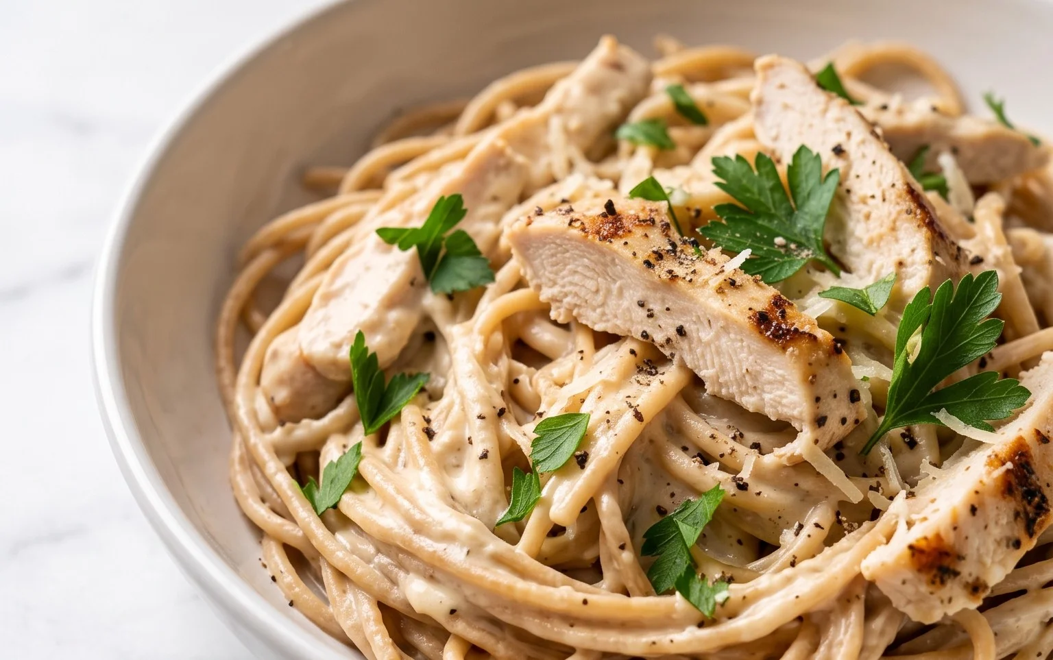 Low Calorie Chicken Alfredo