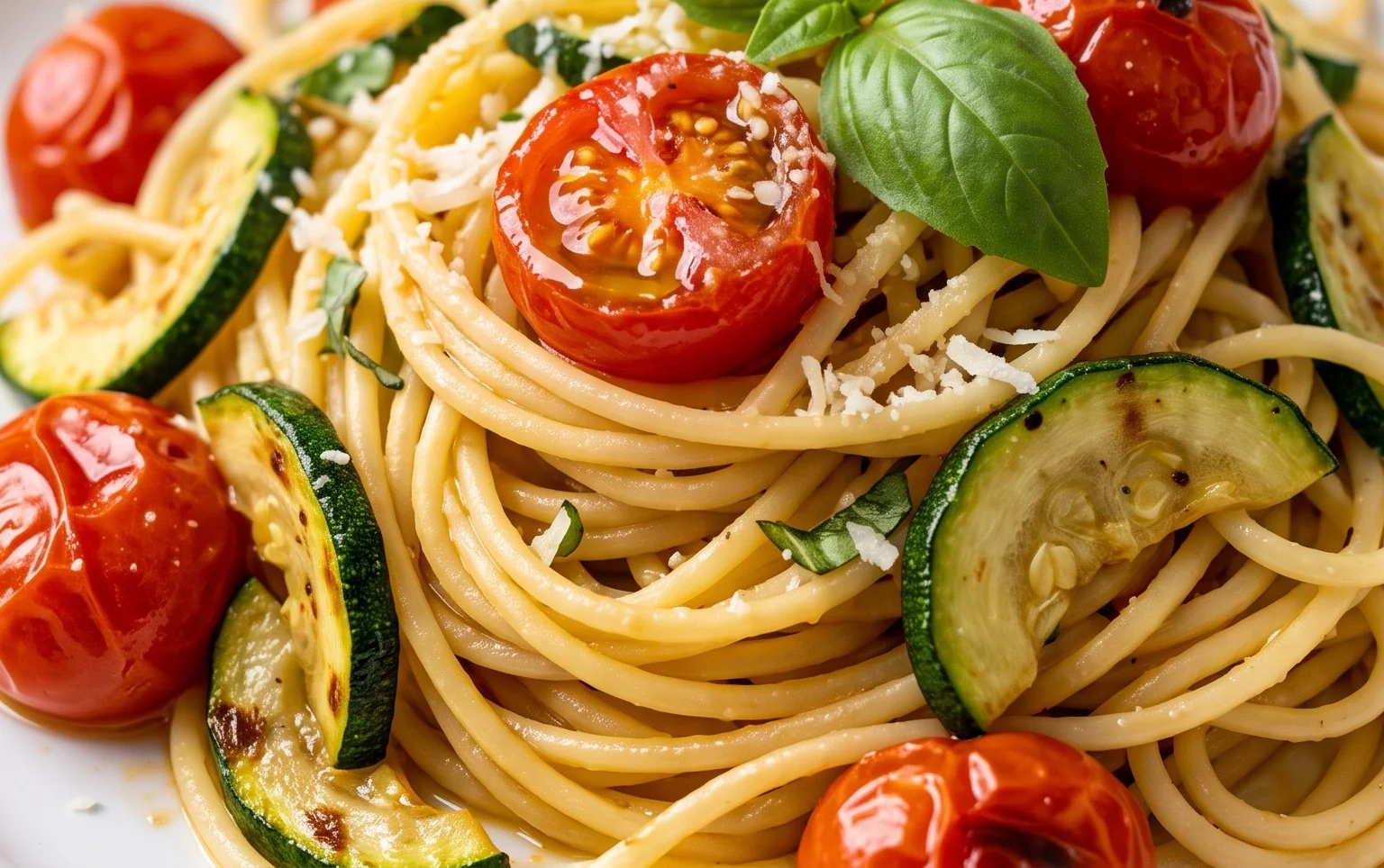 Healthy Tomato Zucchini Pasta