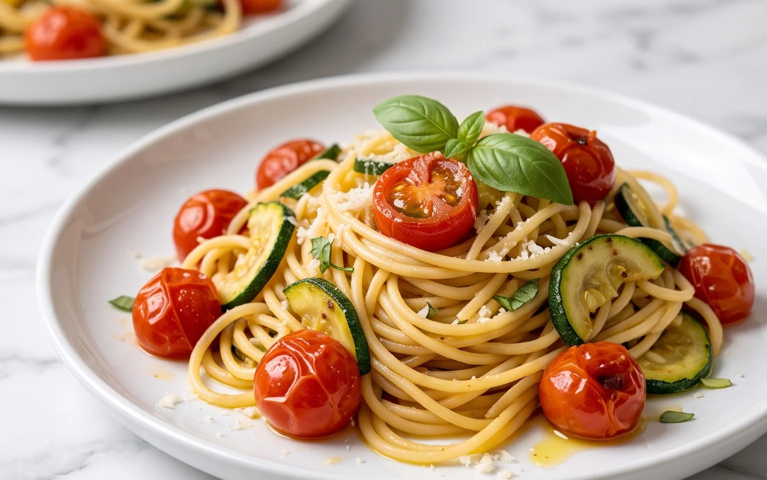 Healthy Tomato Zucchini Pasta