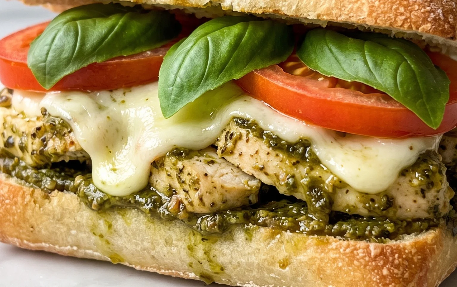 Chicken Pesto Caprese Sandwich
