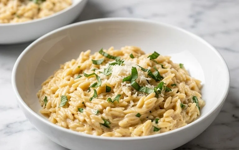 Creamy Garlic Parmesan Orzo
