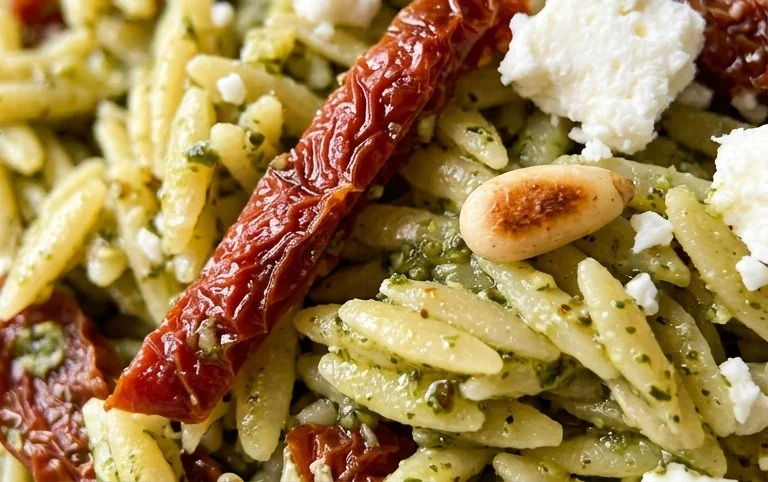 Sun Dried Tomato Orzo Pesto Salad