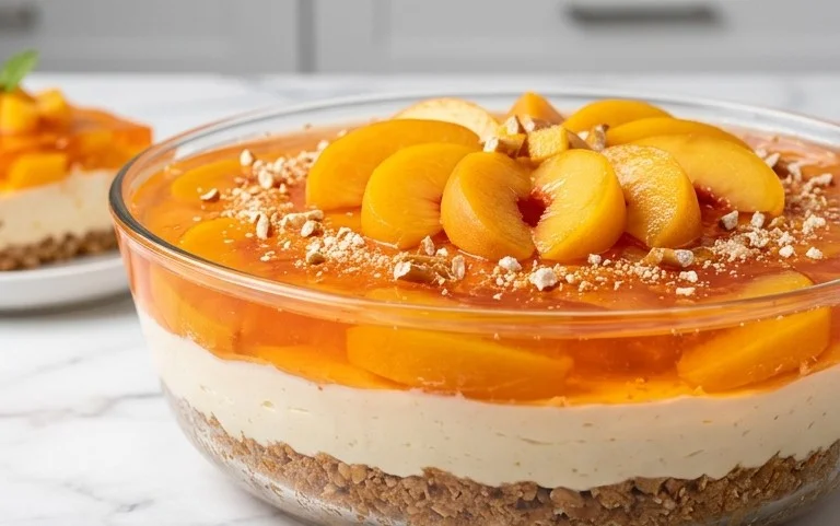Peach Pretzel Salad Dessert