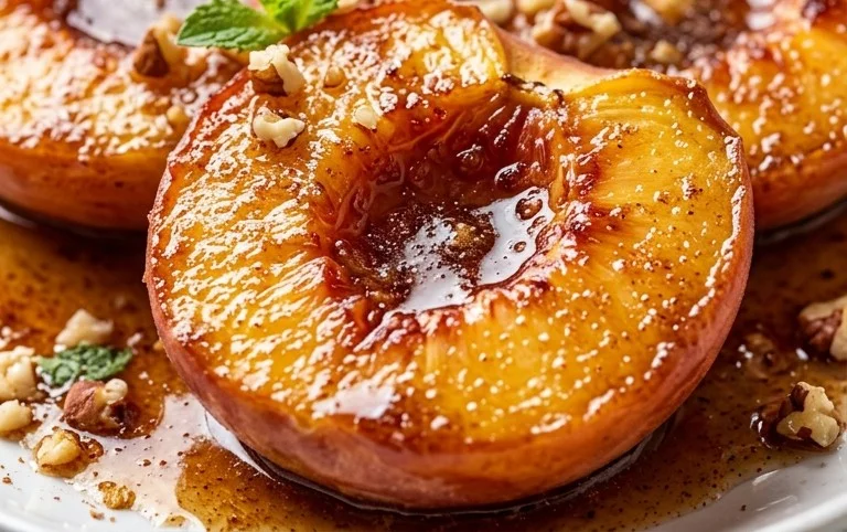 Cinnamon Sugar Baked Peaches