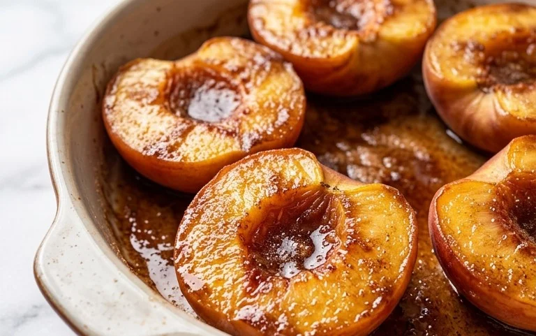 Cinnamon Sugar Baked Peaches