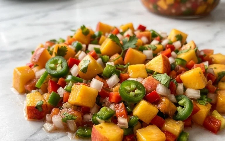 Sweet & Spicy Peach Salsa Canning Recipe