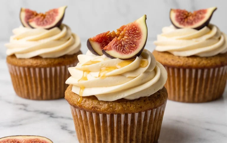 Fig Cupcakes with Honey Cream Cheese Frosting