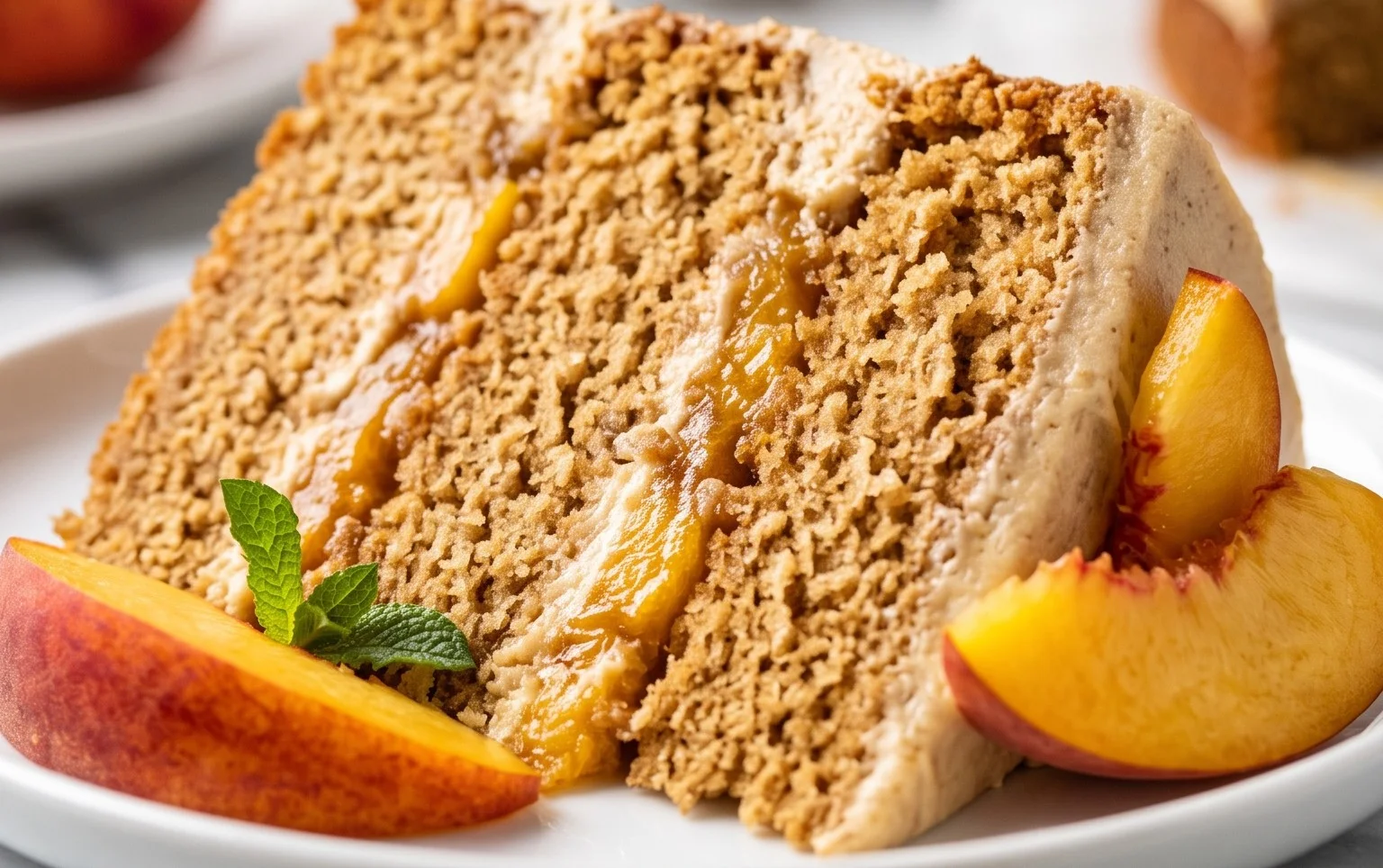 Brown Sugar Layer Cake with Peach Filling