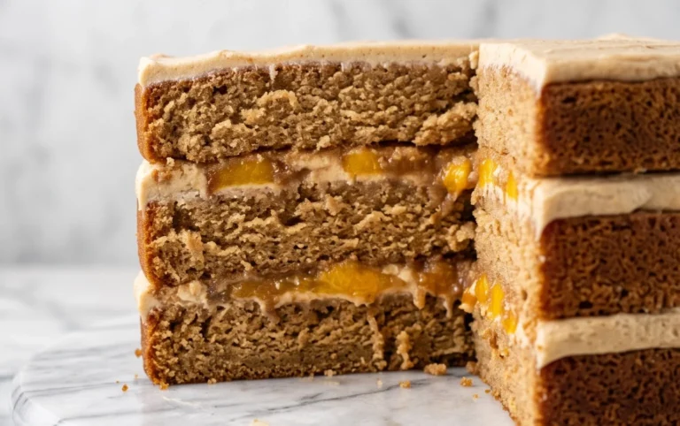 Brown Sugar Layer Cake with Peach Filling