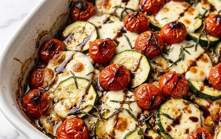 Balsamic Zucchini Tomato Bake
