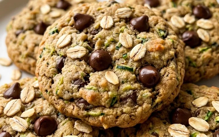Homemade Zucchini-Oat Chocolate Chip Cookies