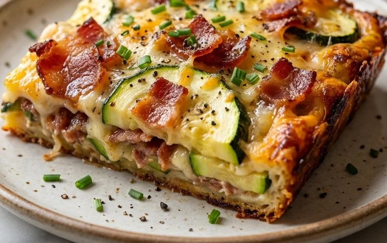 Zucchini and Beef Bacon Slice