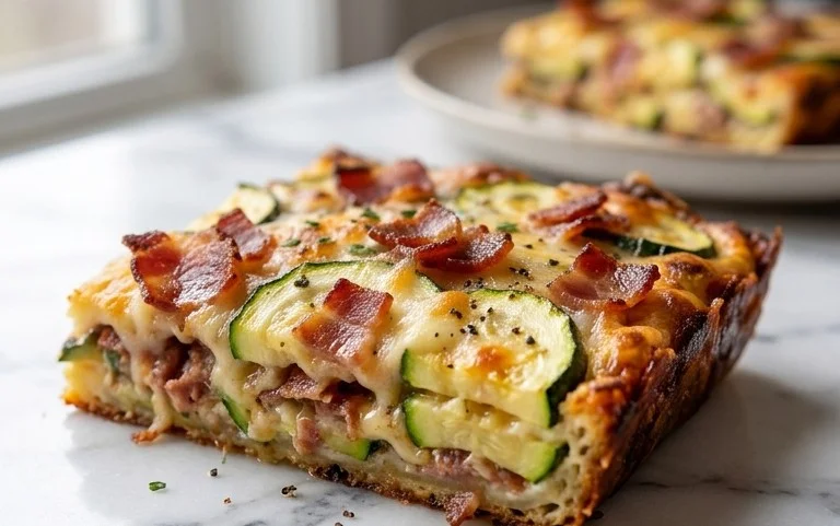 Zucchini and Beef Bacon Slice