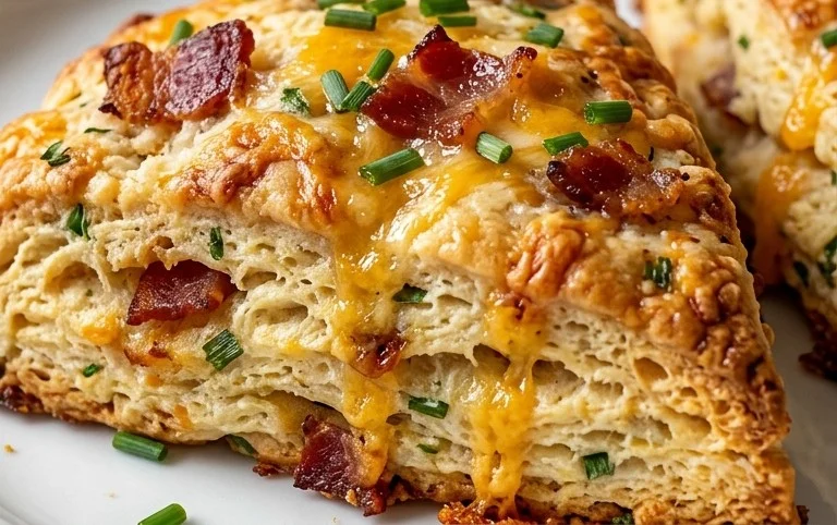 Beef Bacon Cheddar and Chive Scones